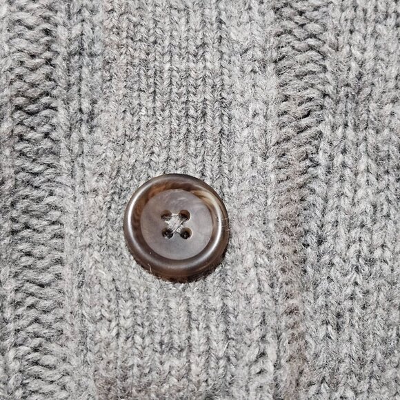 VTG Vineyard Vines Gray Cable Knit Lambs wool & Nylon Sweater With Button Collar - Picture 4 of 14